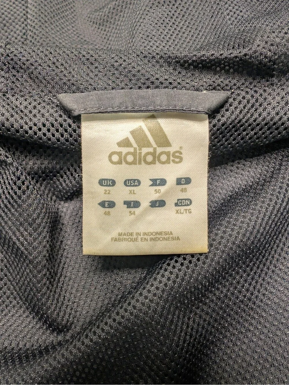 VTG 2006 adidas Hooded Full Zip Windbreaker Jacket Black 3 Stripes Y2K Sz XL
